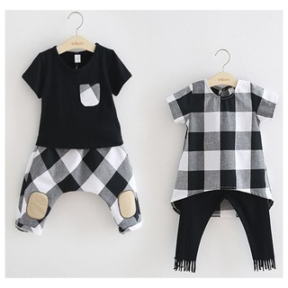 Brother sister Clothes Summer New Children Clothse Boys Girls Clothing Set