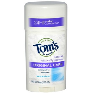 Tom of Maine Original Care Deodorant Unscented 2.25 oz (64 g)