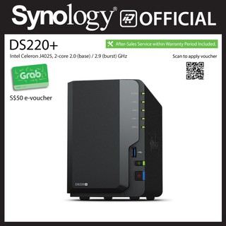 Synology DiskStation NAS DS220+ 2-Bay (2GB RAM) - Local Distributor Warranty