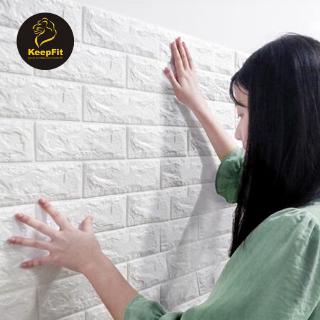 KeepFit 3D Wallpaper DIY Self Adhensive 3D Brick Wall Stickers Living Room Decor Foam Waterproof Wallpaper