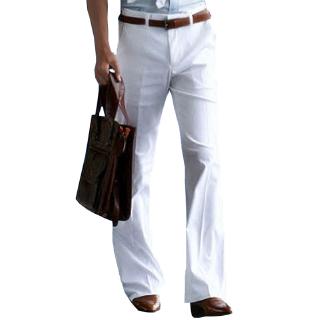 Dress pants New Men's Flared Trousers Formal Pants Bell Bottom Pant Dance White Suit Pants Formal pants for Men Size 37