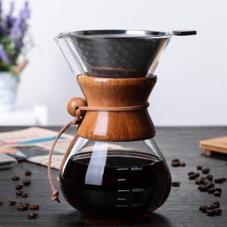 Coffee Pot Glass Hand-made Funneling Coffee Filter Pot Coffee Maker Glass Coffee Set