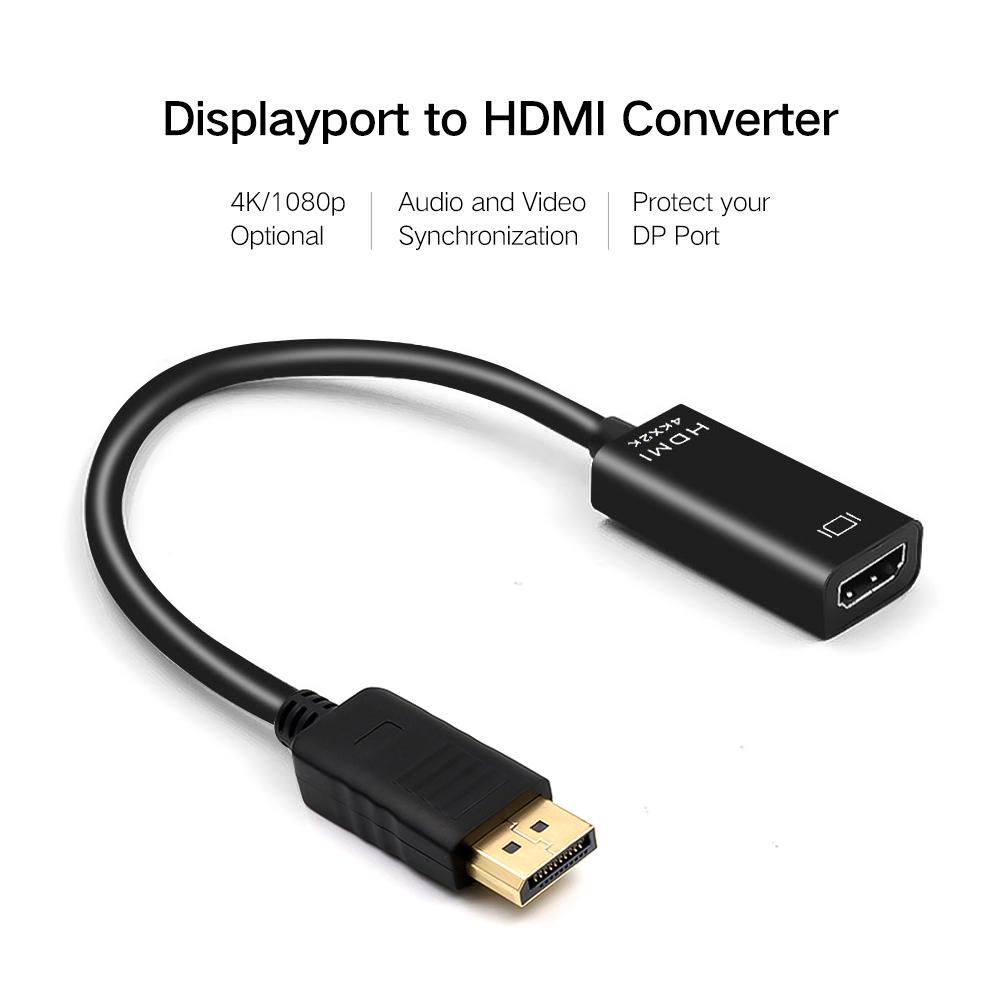4K*2K Displayport DP To HDMI Adapter 1080P Display Port Cable Converter