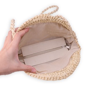 Round Straw Bags Moroccan Palm Basket Bag Women Hand Woven Beach Bag