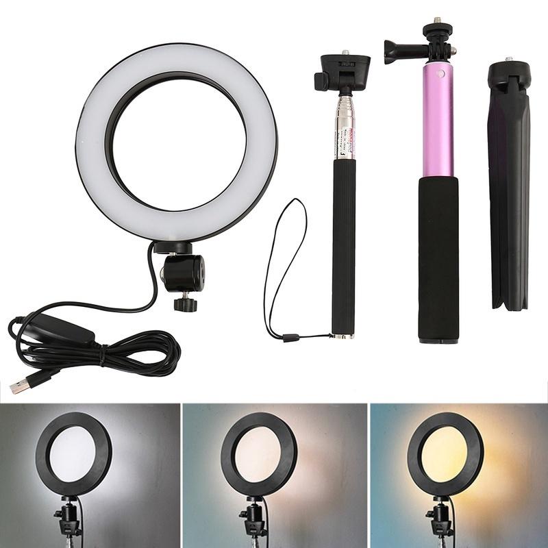 LED Dimmable Studio Camera Ring Light Photo Phone Video Fill Lamp Annular Light