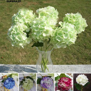 👍🎁1 Pc Artificial Hydrangea Flower Bunch Wedding Party Floral Decor Craft