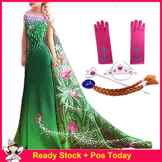 Princess Elsa Dress Fancy Costume Anna Girls Party Kid Cosplay Frozen Christmas Maxi Dinner Dress