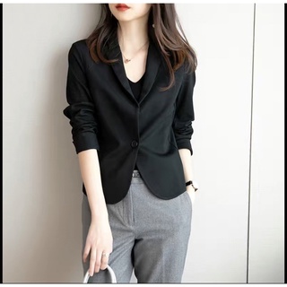 LADIES STREET Ladies Fashion temperament long-sleeved small suit jacket ladies Korean style short slim casual suit