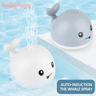Baby Whale Bath Toys Automatic Induction Spraying Water Toys Kids Cartoon Floating Light Music Whale Shower Swimming Pool Bathtub Toys