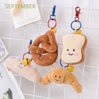 SEPTEMBER Cute Pretzel Plush Pendants Kids Toast Bread Stuffed Toys Plush Food Toy Cartoon Figure Decor Doll Bag Pendant Kawaii Soft Children Gift Crossant Plush Keychain