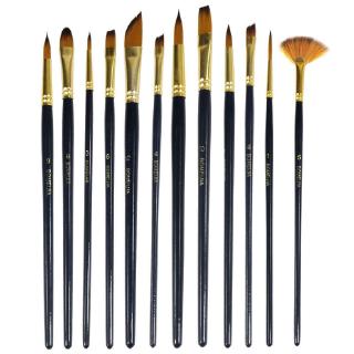 12pcs/set Artists Paint Brushes Nylon Hair Acrylic Watercolor Paint Brush Set (1)