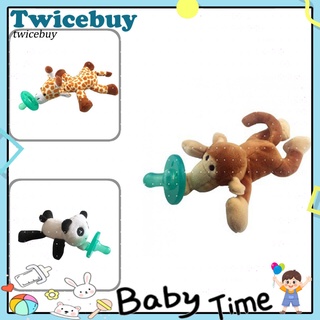 <twicebuy> Lovely Baby Nipple Infant Silicone Pacifier with Cartoon Animal Plush Doll Toy