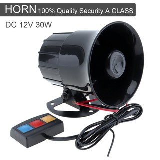 30W 12V 3Sound Speaker Loud Siren Horn With MIC
