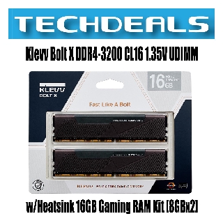 Klevv Bolt X DDR4-3200 CL16 1.35V UDIMM w/Heatsink 16GB Gaming RAM Kit [8GBx2] (1)