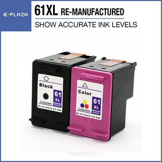 Remanufactured Ink Cartridge Compatible HP 61XL 61 Black / Color (Show Accurate Ink Levels)