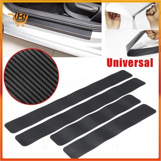 4Pcs Car Accessories Door Sill Scuff Welcome Pedal Protect Carbon Fiber Stickers
