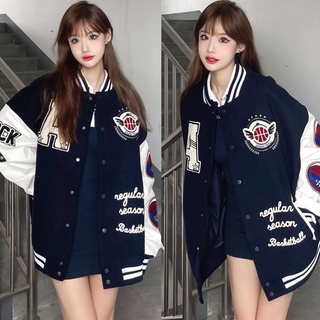 [spot] American Embroidered Baseball suit / Korean loose coat / college student jacket / female baseball suit 566 (1)