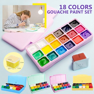 New 18 Colors 30ml Portable Painting Gouache Paint Gouache Pigments with Palette
