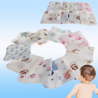 10pcs Baby Infant Towel 28*28cm Muslin Towel Handkerchiefs Two Layers Wipe Towel