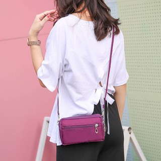 pvc bag▬♦mobile phone bag, shoulder messenger women s coin purse, multi-function canvas mini lady multi-layer clutch