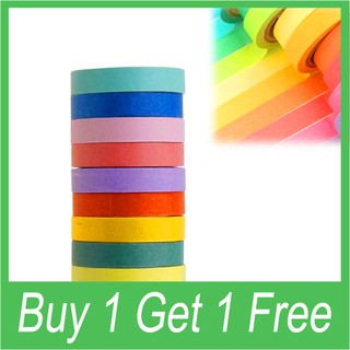 【Buy 1 Get 1 Free】10x Washi Tape Set Masking Scrapbook Decor Paper Adhesive Sticker DIY Colors
