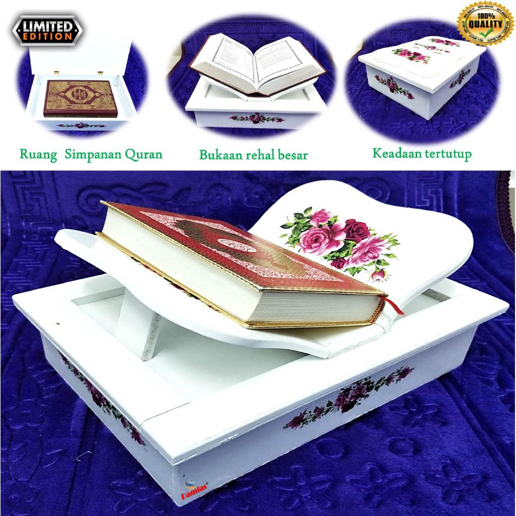 Rehal box kayu Quran Holder Book Stand Rihal Wooden [ Vantage ]