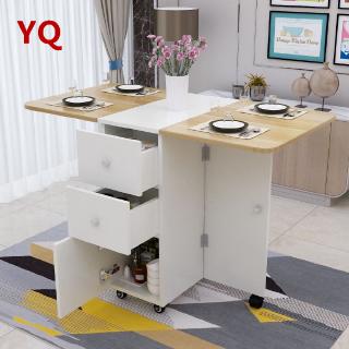 Simple modern folding table folding dining table home small apartment rectangular folding dining table retractable mobil
