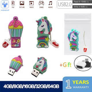 USB Flash Drive Cartoon Unicorn Pen Drive 64gb 32gb Usb Flash Drive Cute Horse Pendrive Real