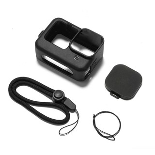 Shoot Silicone Case with Strap and Lens Cover with String for Gopro Hero 9 Action Camera