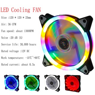 LED Cooling Fan RGB 120mm 12cm DC 12V Brushless Cooler For Computer Case PC CPU & Usb port