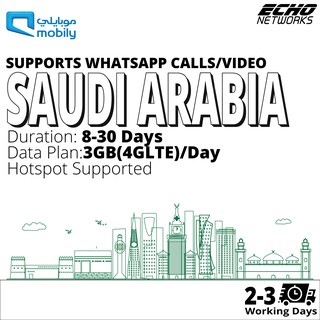 SAUDI ARABIA 8-30 DAYS UNLIMITED 4G DATA SIM CARD - NO SLOW DOWNS