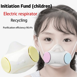 Kids Reusable Electric Mouth Mask Dust Proof Anti-haze Face Mask with Electric Respirator