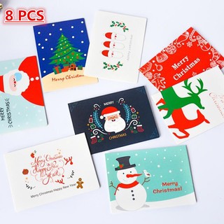 8 Pcs/set Christmas Greeting Cards DIY Painting Set New Year Xmas Gift