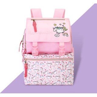 【HOT】Kids Bag Elementary Schoolbag Pink Flip Backpack Waterproof Unicorn Handbag