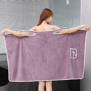 [Spot] wearable bathrobe women's plus size absorbent sling bath skirt thick bath towel