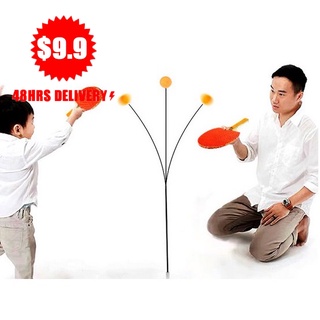 Table Tennis Rebound Trainer for Kids Adult Family with 2 Racket & 3 Practice Ball for Adults and Kids Indoor Outdoor