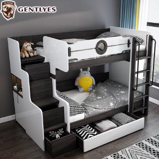 🛏Children's bed ins modern minimalist bunk bed multifunctional combined bed student bed 1.5 m bunk bed anak kamar tidur bunkbed minimalis bunk bed single bunk bed anak