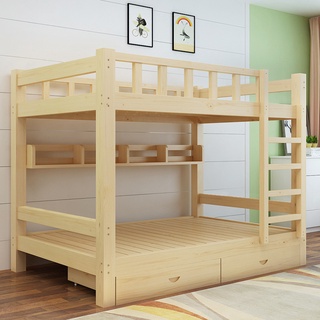 【In stock】Solid Wood Bed Adult Bunk Bed Height-Adjustable Bed Bunk Bed Student Dormitory Bed Pine Bed Economical Simple Bunk Bed