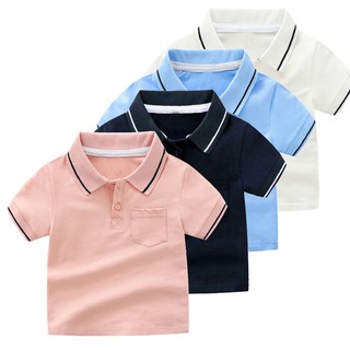 ☀jdzzstore☀Toddler Baby Boy Kid Short Sleeve Solid Gentleman Tops T-Shirt Clothes