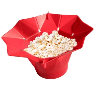 Microwave Popcorn Popper Popcorn Maker Machine, Red Collapsible Silicone Bowl
