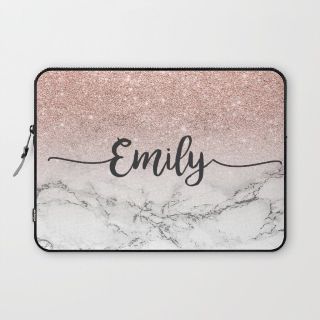 Pink Marble Customisable Laptop Sleeves