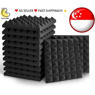 👍CHEAPEST!!!👍 12 Pcs Acoustic Sound Proof Absorber Studio KTV Soundproof Home Wall Foam Sponge Panels Pyramid 30*30*5cm
