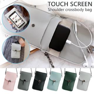 Women's Touch Screen Cell phone purse/ transparent simple bag /Leather Transparent Touching Screen Pouch Wallet/ Cross body Shoulder Phone Bag