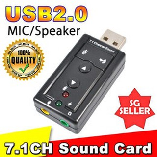 USB Sound Card MIC Speaker Headphone Headset Splitter Adapter 7.1 Channel 3D for PC laptop