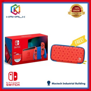 Nintendo Switch Console Mario Red & Blue Special Edition + Carrying Case