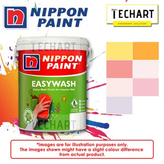 [Shop Malaysia] Nippon Paint Easy Wash 1L Top Coat Environmental Friendly Painting [ Water Based ] Color Painting Indoor Interior Paint