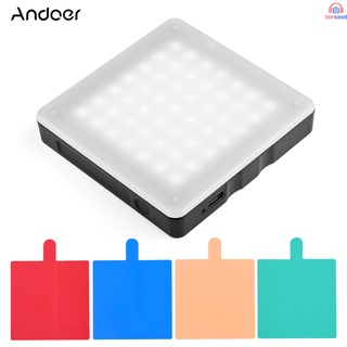 Andoer LED49 6500K Touch Dimming LED Video Light Dimmable Fill Light Built-in 700mAh Battery Power 5W Photographic Lighting for Live Streaming Photography Vlogging Interview