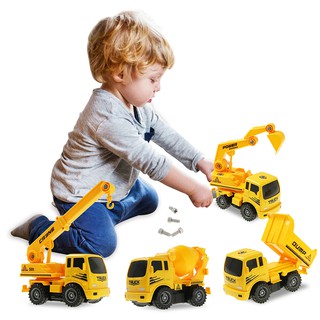 DIY Car Toy Inertial Excavator Dump Disassembly & Assembly Toy Removable Truck Mini Engineering Vehicle Toys for Kids