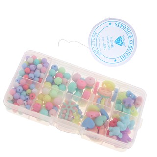 260 Pieces Acrylic Loose Beads Assorted Shape Color Lucky Star Set DIY Craft