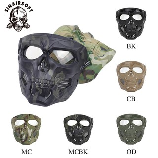 Skeleton Airsoft Full Face Mask Skull Masquerade Party Paintball Mask Military Combat Game Protective Face Mask (1)